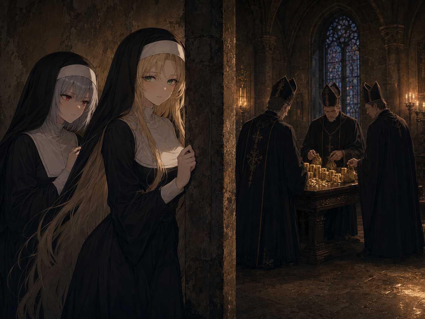 Belial and Astreal observe black bishops